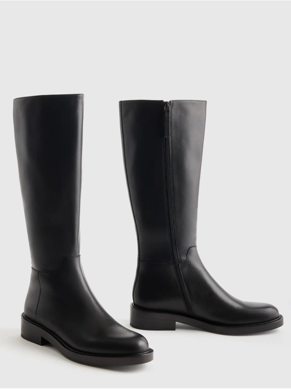 Quince Italian Leather Riding Boots in Black - NIB